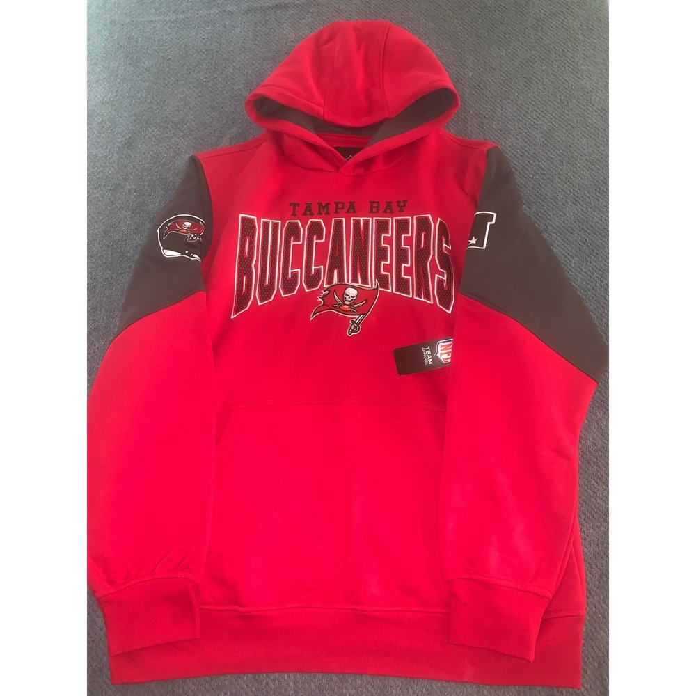 NFL Team Apparel Tampa Bay Buccaneers Hoodie Mens Large Red Pewter NWT